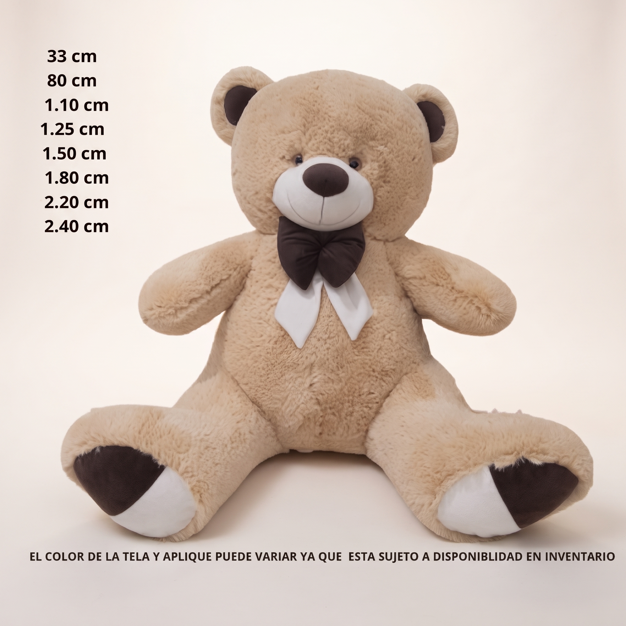 Oso Elegante con Corbata Café 80cm